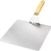 Pelle à Pizza En Acier Inoxydable - Pelle à Pizza Et à Gâteau Avec Manche En Bois - Pelle à Pizza Pour Pizza, Tarte Flambée, Sandwichs Et Pain (argent / Marron - Angulaire)