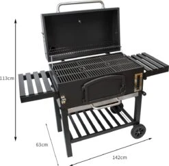 BBQ Grill XXL Fumoir Fumoir - Barbecue à Charbon De Bois De Jardin - Y Compris Housse De Pluie Brosse Métallique Espace De Rangement Pliable -Grill Feu Maison 1200x1179 1