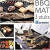Tapis De Barbecue Sandesen®, 3 Pièces Sur Un Rouleau, Revêtement Antiadhésif, Faciles à Nettoyer Et Réutilisables. Barbecue - Tapis De Grill. Noir, Taille 40x33 Cm
