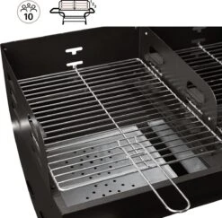 NATERIAL - Barbecue à Charbon ICARUS - Chariot 10 Personnes - H.92 X L.110 X P.61 Cm - Acier Peint - Zwart - BBQ Angulaire Sans Couvercle -Grill Feu Maison 1200x1182 1