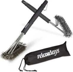Relaxdays 2x Brosse De Barbecue En Acier Inoxydable - Brosse Métallique Brosse De Nettoyage De Barbecue Brosse Métallique