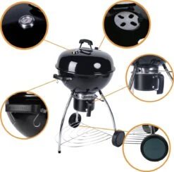 NATERIAL - Barbecue à Charbon PHOENIX BETA - 8 Personnes - Ø 57 Cm - H. 108 Cm - Acier émaillé - Zwart - Barbecue Boule -Grill Feu Maison 1200x1186 3