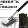 Gohh 2 Brosses Pour Barbecue Avec Grattoir - Brosse De Nettoyage - Grattoir Pour Barbecue Avec 2 Sacs De Rangement Pratiques 2 En 1