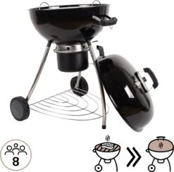 NATERIAL - Barbecue à Charbon PHOENIX BETA - 8 Personnes - Ø 57 Cm - H. 108 Cm - Acier émaillé - Zwart - Barbecue Boule -Grill Feu Maison 1200x1187 1
