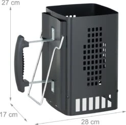 Allumeur De Briquettes Relaxdays - Avec Poignée - Allume-charbon - Barbecue - Fer - Noir -Grill Feu Maison 1200x1189 12