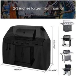 LAUWG - Housse étanche Pour BBQ , Robuste, Grand Gril, 3 - 4 Brûleurs à Gaz, Coupe-vent, Résistant Aux Déchirures, Extérieur, Pour Weber, Brinkmann, Char-Broil (145 X 61 X 117 Cm) -Grill Feu Maison 1200x1190 6
