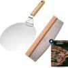 Pelle à Pizza Kitchenz Avec Set De Coupe-pizza - Pelle à Pizza Pour BBQ - Avec Coupe-pizza - Manche En Bois - Lame En Aluminium