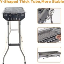 Gril De Carbone D'acier Inoxydable De Requin De Grand-mère, Gril Plein Air Pliable Portatif De Barbecue, Approprié à La Partie De BBQ De 5-10 Personnes 14 Gril De Carbone D'acier Inoxydable De Requin De Grand-mère, Gril Plein Air Pliable Portatif De Barbecue, Approprié à La Partie De BBQ De 5-10 Personnes -Grill Feu Maison 1200x1195