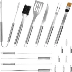 Ensemble D'outils De Barbecue De Luxe Tectake Pour Barbecue - 18 Pièces -Grill Feu Maison 1200x1196 4
