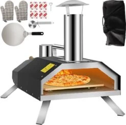 Four à Pizza Vevor® - Four à Pizza Professionnel - Cuisine D'extérieur - Pizza Gourmet - Barbecue - Acier Inoxydable - Jusqu'à 600°C - Sac De Transport Inclus
