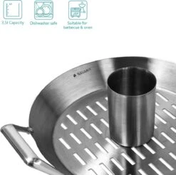 Grille à Rôtir Poulet Navaris Pour BBQ - Grille à Poulet En Acier Inoxydable - Grille Avec égouttoir D'un Diamètre De 30,5 Cm - Rôtissage De Poulet Debout -Grill Feu Maison 1200x1197 8