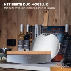 Pelle à Pizza Kitchenz Avec Set De Coupe-pizza - Pelle à Pizza Pour BBQ - Avec Coupe-pizza - Manche En Bois - Lame En Aluminium -Grill Feu Maison 1200x1198 20
