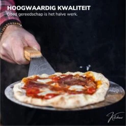 Kitchenz Pelle à Pizza Acier Inoxydable - Pelle à Pizza Pour BBQ - Manche Bois - 25,5 CM -Grill Feu Maison 1200x1198 26