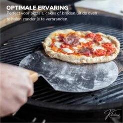 Kitchenz Pelle à Pizza Acier Inoxydable - Pelle à Pizza Pour BBQ - Manche Bois - 25,5 CM -Grill Feu Maison 1200x1198 27