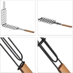 Relaxdays Pince à Saucisses - Support à Saucisses - Pour Barbecue - Grill à Saucisses - Pour 6 Saucisses -Grill Feu Maison 1200x1198 35