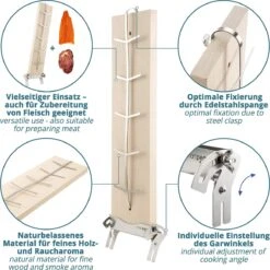 Planche à Saumon à Fumer Et à Griller En Bois De Bouleau Avec Acier Inoxydable Inclinable 9 Planche à Saumon à Fumer Et à Griller En Bois De Bouleau Avec Acier Inoxydable Inclinable -Grill Feu Maison 1200x1198 8