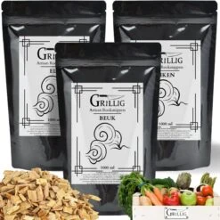 Artisan Fantasque - Ensemble De Copeaux De Fumée De 3 Essences De Bois - Bois De Fumée Pour Fumage à Chaud - Chêne - Hêtre - Aulne - 6 Litres