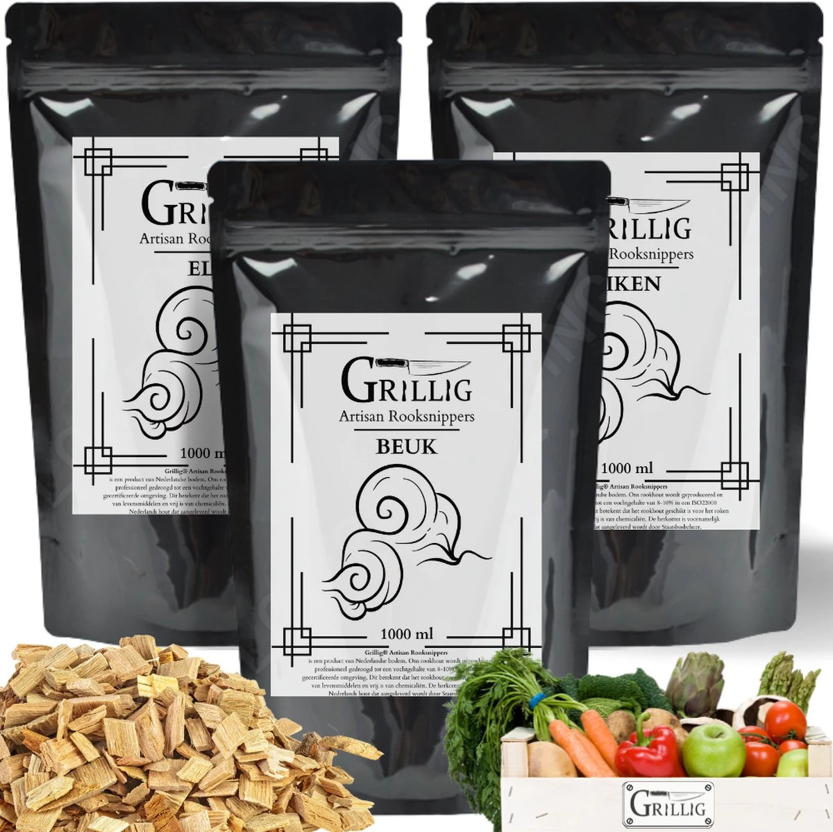 Artisan Fantasque - Ensemble De Copeaux De Fumée De 3 Essences De Bois - Bois De Fumée Pour Fumage à Chaud - Chêne - Hêtre - Aulne - 6 Litres 1 Artisan Fantasque - Ensemble De Copeaux De Fumée De 3 Essences De Bois - Bois De Fumée Pour Fumage à Chaud - Chêne - Hêtre - Aulne - 6 Litres