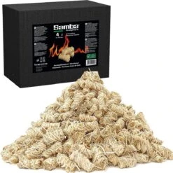 Boucles à Briquet En Laine De Bois Samba 320 Pièces, 4 Kg. Dans Un Carton Extérieur - Respectueux De L'environnement - Neutre En CO2 - FSC®