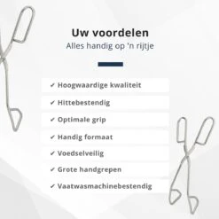 Pince De Service En Acier Inoxydable Veluw - 23,5 Cm - Pince De Cuisine Professionnelle Courbée - Pince à Collation - Pince à BBQ - Pince à Viande -Grill Feu Maison 1200x1200 1019