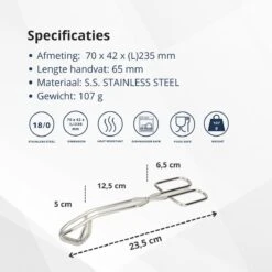 Pince De Service En Acier Inoxydable Veluw - 23,5 Cm - Pince De Cuisine Professionnelle Courbée - Pince à Collation - Pince à BBQ - Pince à Viande -Grill Feu Maison 1200x1200 1020