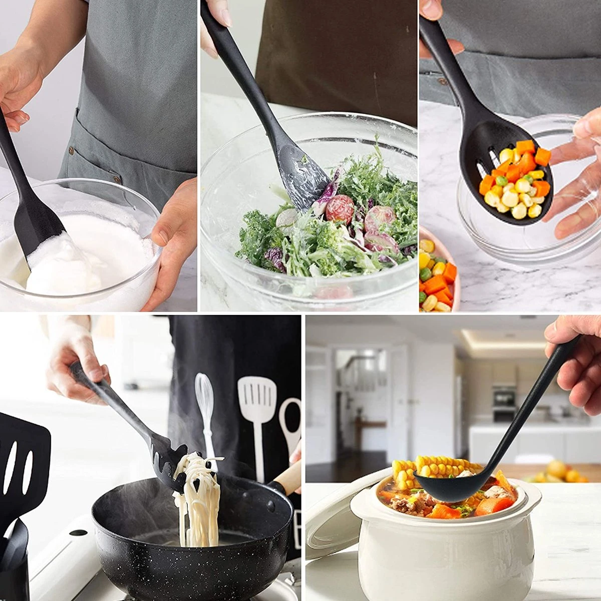 21 Pièces Ustensiles De Cuisine En Silicone Ustensiles De Cuisine Set Spatule Fouet Pinces Cuillère Ustensiles De Cuisine Pour La Cuisson, La Cuisson Et Le Mélange 2 21 Pièces Ustensiles De Cuisine En Silicone Ustensiles De Cuisine Set Spatule Fouet Pinces Cuillère Ustensiles De Cuisine Pour La Cuisson, La Cuisson Et Le Mélange – Image 2