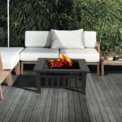 Cheminée Plein Air Feu De Camp Jardin Cour Arrière Foyer Poêle Barbecue Foyer Chauffage Extérieur Cheminée Barbecue BBQ Grill