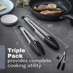 Set De Pinces De Service En Siliconen House Of Husk - Pinces De Cuisine - Pinces à BBQ - Pinces à Viande - Pinces De Cuisine - Argent/ Zwart - Set De 3 -Grill Feu Maison 1200x1200 1030