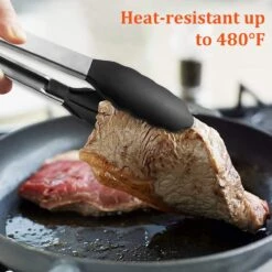 Pinces De Cuisine En Acier Inoxydable De Premium , Poignée Antiadhésive Et Résistante à La Chaleur, Pinces En Siliconen Pour Cuisiner, Servir, Barbecue, Buffet, Salade, Crème Glacée, Four -Grill Feu Maison 1200x1200 1033