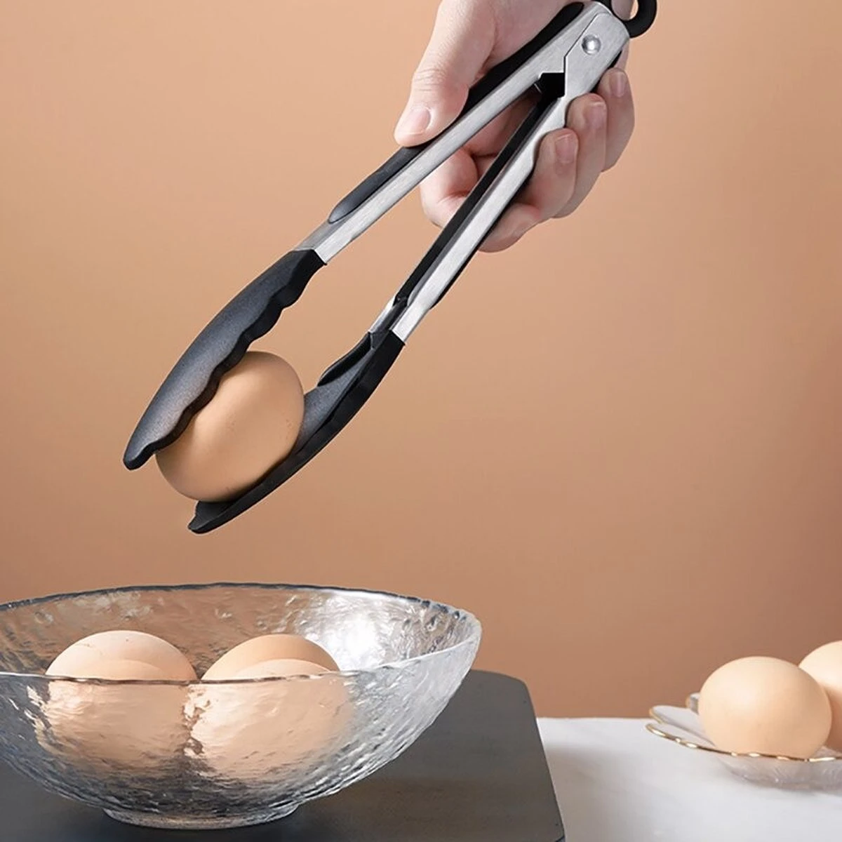 Pinces De Cuisine - Acier Inoxydable - Pinces De Cuisine - Buffet - Salade - Pinces De Service à Poignée - Sécurité Alimentaire - Barbecue En Siliconen - 1 Pièce 3 Pinces De Cuisine - Acier Inoxydable - Pinces De Cuisine - Buffet - Salade - Pinces De Service à Poignée - Sécurité Alimentaire - Barbecue En Siliconen - 1 Pièce – Image 3