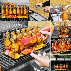 Doodadeals® | Poussin Grillé De Premium Supérieure | ACIER INOXYDABLE | Pour 12 Pilons De Kip | Marinade Et Plat De Service -Grill Feu Maison 1200x1200 1094