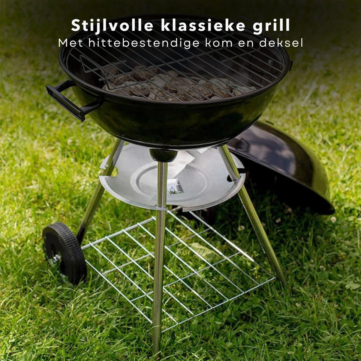 Kogelbarbecue Cheqo® - Ø46 Cm - BBQ Rond En Métal - Pour Charbon De Bois & Briquettes - 2 Grandes Roues - Étagère De Rangement Chromée - Hauteur De Cuisson 78cm - Plaque De Collecte - Poids 5kg - Homologation GS/TÜV - Barbecue 3 Kogelbarbecue Cheqo® - Ø46 Cm - BBQ Rond En Métal - Pour Charbon De Bois & Briquettes - 2 Grandes Roues - Étagère De Rangement Chromée - Hauteur De Cuisson 78cm - Plaque De Collecte - Poids 5kg - Homologation GS/TÜV - Barbecue – Image 3