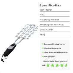 Grille De Serrage Cheqo® BBQ Pour Saucisses - Grille BBQ - Rectangle - Porte-saucisses - Porte-saucisses -Grill Feu Maison 1200x1200 1125