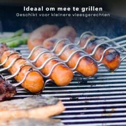 Grille De Serrage Cheqo® BBQ Pour Saucisses - Grille BBQ - Rectangle - Porte-saucisses - Porte-saucisses -Grill Feu Maison 1200x1200 1126