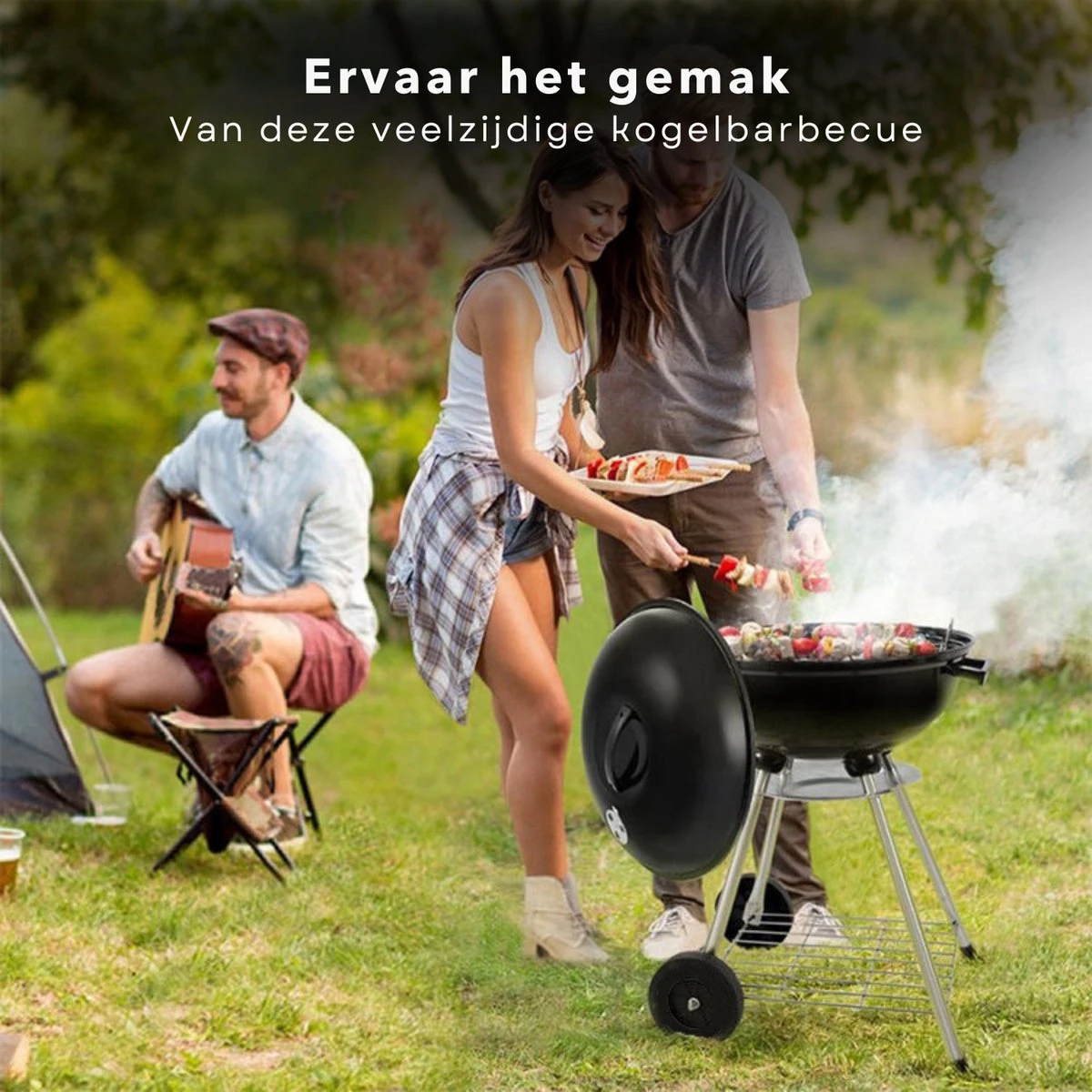 Kogelbarbecue Cheqo® - Ø46 Cm - BBQ Rond En Métal - Pour Charbon De Bois & Briquettes - 2 Grandes Roues - Étagère De Rangement Chromée - Hauteur De Cuisson 78cm - Plaque De Collecte - Poids 5kg - Homologation GS/TÜV - Barbecue 4 Kogelbarbecue Cheqo® - Ø46 Cm - BBQ Rond En Métal - Pour Charbon De Bois & Briquettes - 2 Grandes Roues - Étagère De Rangement Chromée - Hauteur De Cuisson 78cm - Plaque De Collecte - Poids 5kg - Homologation GS/TÜV - Barbecue – Image 4