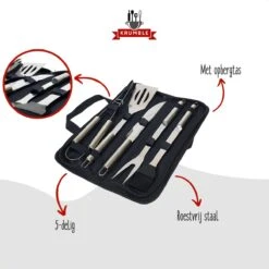 Ensemble Barbecue 5 Pièces Krumble / Ensemble Barbecue En Acier Inoxydable De 5 Pièces / Comprend Un Sac De Rangement Pratique - Acier Inoxydable 7 Ensemble Barbecue 5 Pièces Krumble / Ensemble Barbecue En Acier Inoxydable De 5 Pièces / Comprend Un Sac De Rangement Pratique - Acier Inoxydable -Grill Feu Maison 1200x1200 1200