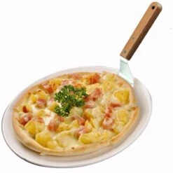 Pelle à Pizza En Acier Inoxydable Manche En Bois Rond - Serveur à Gâteau - Spatule à Pizza Spatule à Crêpes BBQ - 33 X 16,5 Cm -Grill Feu Maison 1200x1200 1237