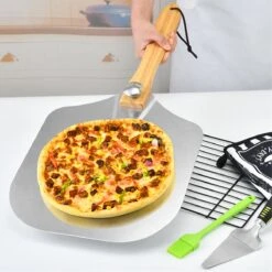 Brango Pizza Baker Accessoires De Vêtements Pour Bébé 2 Pièces - Cuillère à Pizza - Brosse En Siliconen - Préparer Et Cuire La Pizza - Aluminium - Bois - Siliconen -Grill Feu Maison 1200x1200 1258
