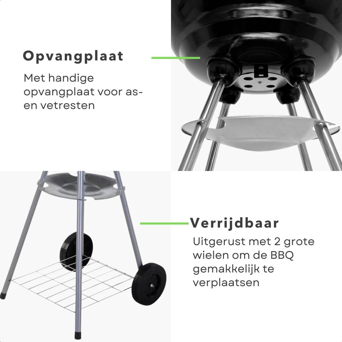 Kogelbarbecue Cheqo® - Ø46 Cm - BBQ Rond En Métal - Pour Charbon De Bois & Briquettes - 2 Grandes Roues - Étagère De Rangement Chromée - Hauteur De Cuisson 78cm - Plaque De Collecte - Poids 5kg - Homologation GS/TÜV - Barbecue 5 Kogelbarbecue Cheqo® - Ø46 Cm - BBQ Rond En Métal - Pour Charbon De Bois & Briquettes - 2 Grandes Roues - Étagère De Rangement Chromée - Hauteur De Cuisson 78cm - Plaque De Collecte - Poids 5kg - Homologation GS/TÜV - Barbecue – Image 5