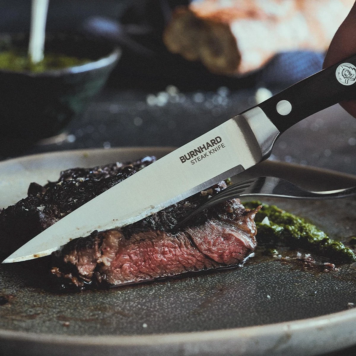 Burnhard Couteau Avec Manche En Bois Pakka Couteaux à Steak 4 Pièces 5 Burnhard Couteau Avec Manche En Bois Pakka Couteaux à Steak 4 Pièces – Image 5