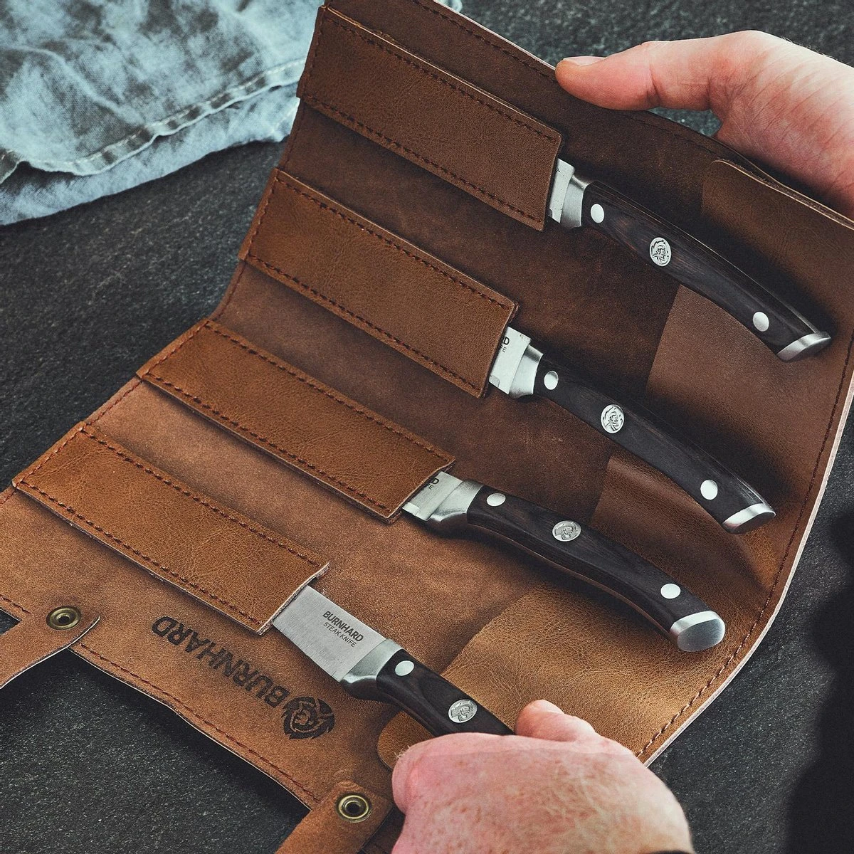 Burnhard Couteau Avec Manche En Bois Pakka Couteaux à Steak 4 Pièces 8 Burnhard Couteau Avec Manche En Bois Pakka Couteaux à Steak 4 Pièces – Image 8