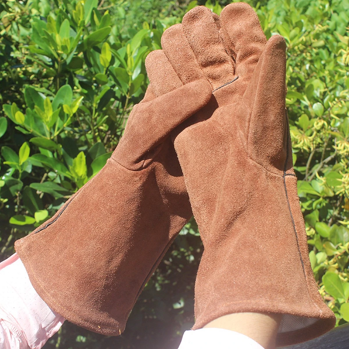 Gants De Barbecue En Cuir IBright Premium - Gants De BBQ En Cuir - Marron Clair / Cognac - Doublés 6 Gants De Barbecue En Cuir IBright Premium - Gants De BBQ En Cuir - Marron Clair / Cognac - Doublés – Image 6