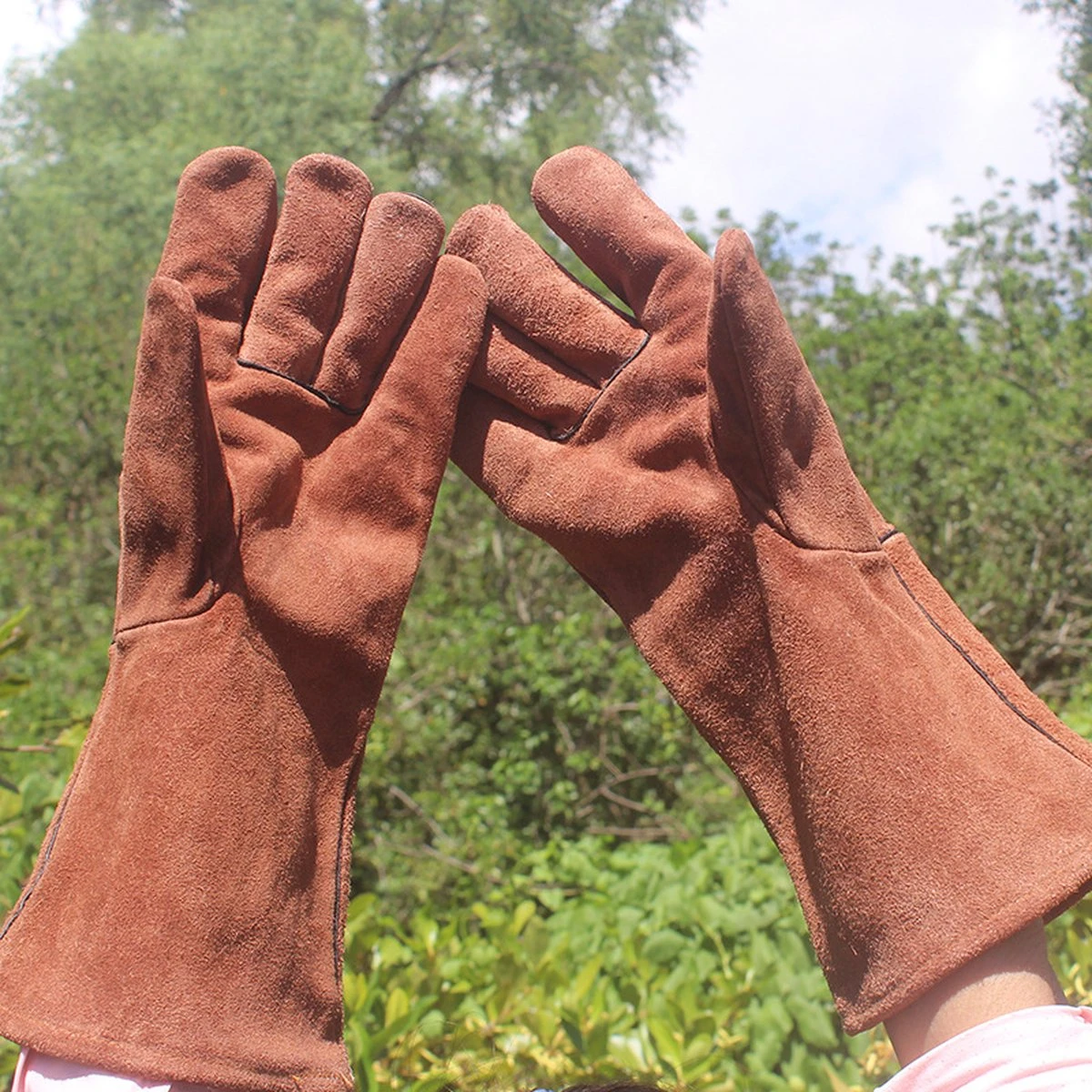 Gants De Barbecue En Cuir IBright Premium - Gants De BBQ En Cuir - Marron Clair / Cognac - Doublés 7 Gants De Barbecue En Cuir IBright Premium - Gants De BBQ En Cuir - Marron Clair / Cognac - Doublés – Image 7