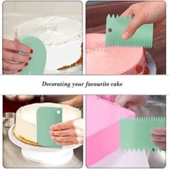 Plateau à Gâteaux Rotatif 28 X 7 Cm - Plateau Tournant à Gâteaux Avec 2 Palettes D'angle Et 3 Grattoirs Pour La Cuisson De Gâteaux, Confiseries, Motifs