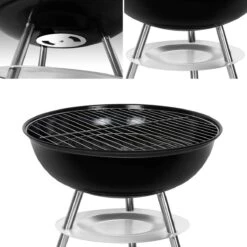 Barbecue à Charbon Sunjas Avec Couvercle, Petit Gril à Boules, Mini Gril De Pique-nique, Gril De Camping émaillé Pour Jardin, BBQ, Etc. (noir) -Grill Feu Maison 1200x1200 142