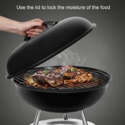 Barbecue à Charbon Sunjas Avec Couvercle, Petit Gril à Boules, Mini Gril De Pique-nique, Gril De Camping émaillé Pour Jardin, BBQ, Etc. (noir) -Grill Feu Maison 1200x1200 143