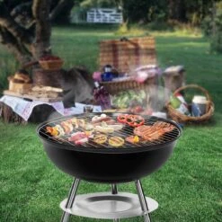 Barbecue à Charbon Sunjas Avec Couvercle, Petit Gril à Boules, Mini Gril De Pique-nique, Gril De Camping émaillé Pour Jardin, BBQ, Etc. (noir) -Grill Feu Maison 1200x1200 144