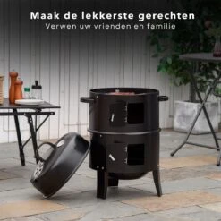 Cheqo® BBQ Smoker - Fumoir Et Four Grill - Ø40 X H78 Cm - Acier - 2 Grilles - Thermomètre - Charbon De Bois/ Briquettes - 6,9 Kg - Barbecue Smoker 10 Cheqo® BBQ Smoker - Fumoir Et Four Grill - Ø40 X H78 Cm - Acier - 2 Grilles - Thermomètre - Charbon De Bois/ Briquettes - 6,9 Kg - Barbecue Smoker -Grill Feu Maison 1200x1200 152