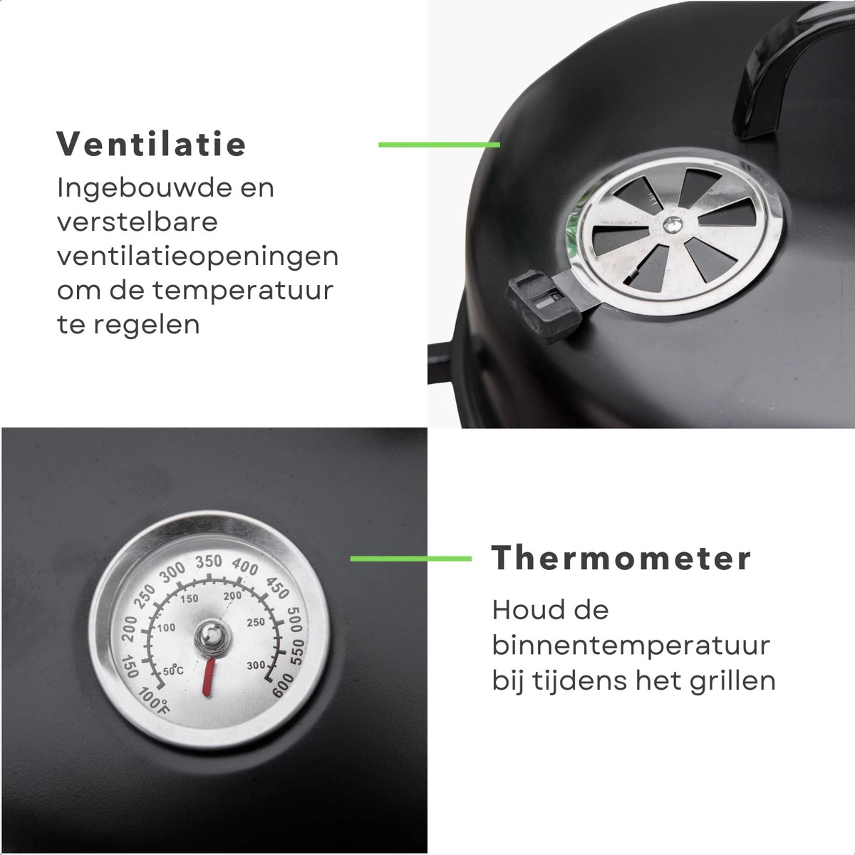 Cheqo® BBQ Smoker - Fumoir Et Four Grill - Ø40 X H78 Cm - Acier - 2 Grilles - Thermomètre - Charbon De Bois/ Briquettes - 6,9 Kg - Barbecue Smoker 6 Cheqo® BBQ Smoker - Fumoir Et Four Grill - Ø40 X H78 Cm - Acier - 2 Grilles - Thermomètre - Charbon De Bois/ Briquettes - 6,9 Kg - Barbecue Smoker – Image 6