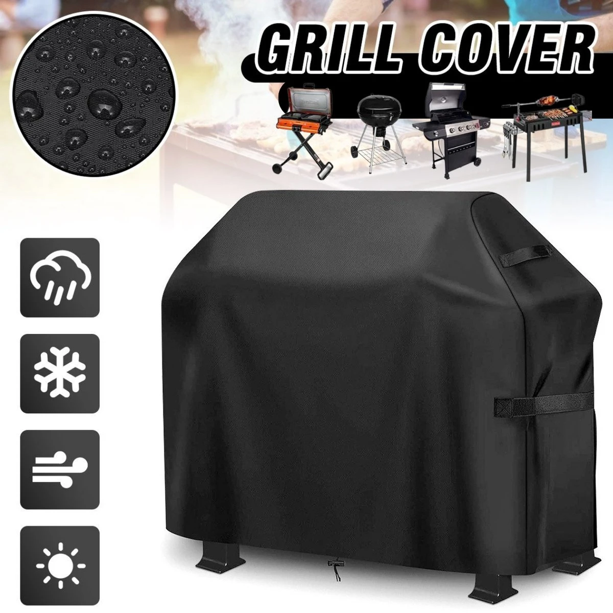 Mondoza™️ Housse De BBQ Étanche - Grille De Barbecue - Housse De Protection Universelle - 147 X 61 X 122cm 2 Mondoza™️ Housse De BBQ Étanche - Grille De Barbecue - Housse De Protection Universelle - 147 X 61 X 122cm – Image 2